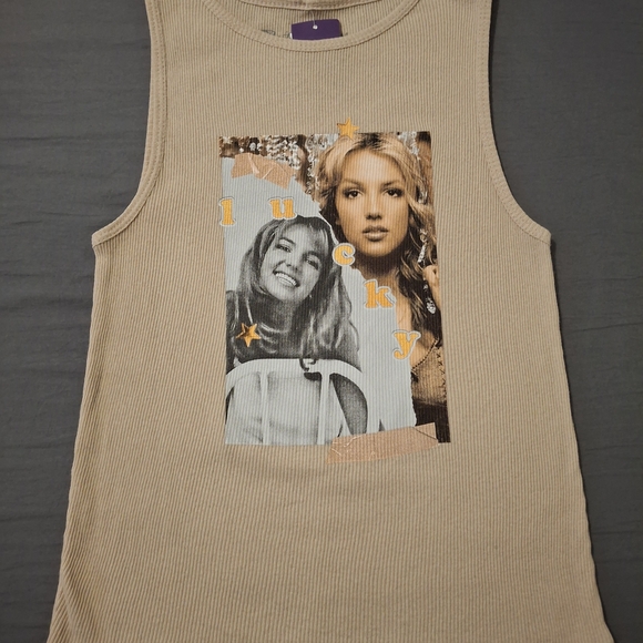 Britney Spears Tops - Graphic Tank Top with Retro Print